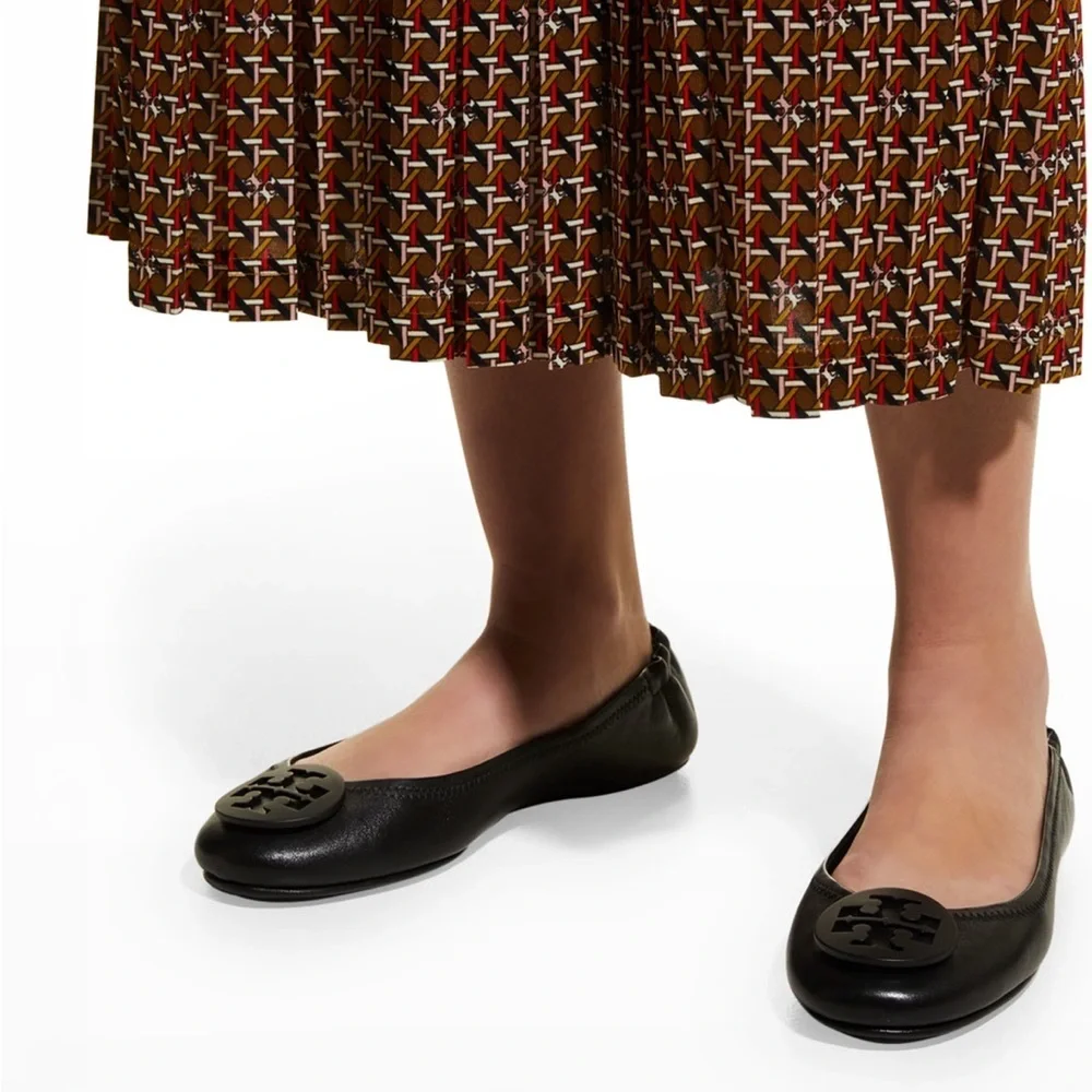 Tory Burch Minnie Travel Leather Ballet Flats